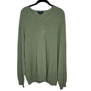 Brooks Brothers 346 Sweater Mens Large Green Pullover  Cashmere Pullover V Neck